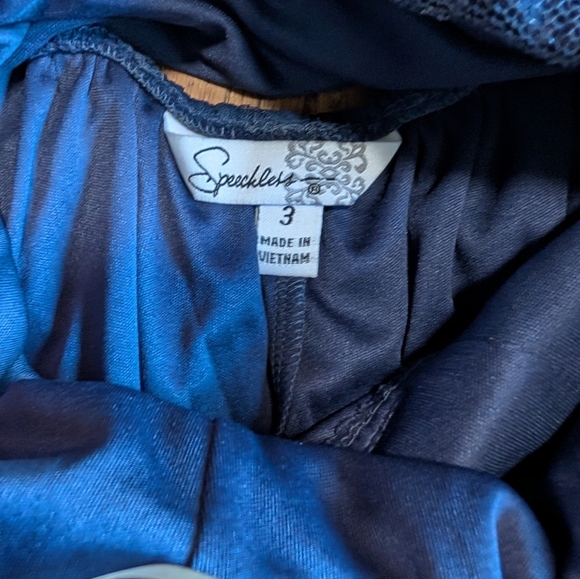 Juniors Speechless Elegant Navy Strapless Formal Lace Dress Size 3 - Picture 5 of 7